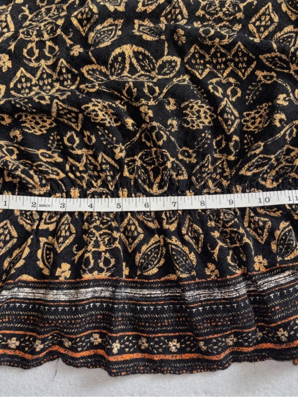 Democracy black and orange patterned top with a boho vibe Size XS #boho - Picture 6 of 7